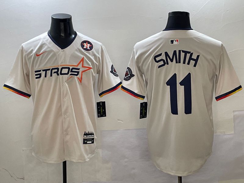 Men Houston Astros #11 Smith Cream three generations Joint Name Nike 2025 MLB Jersey style 6
